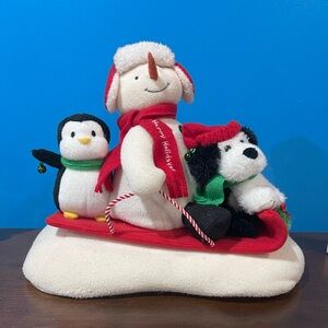 Hallmark jingle bells 2007 sledding snowman dog and penguin